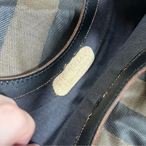 Vintage Fendi Bi Fold Clutch Brown Square Hand Bag Authentic Purse - Picture 6 of 9